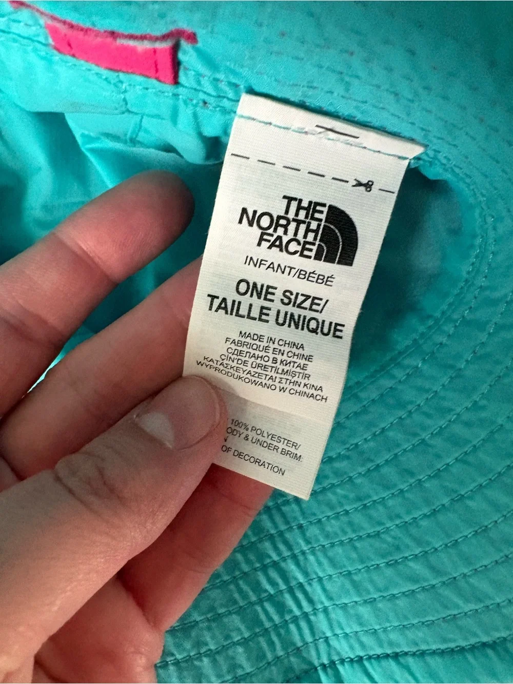 The North Face Kids Hot Pink Bucket Hat with Chin Strap